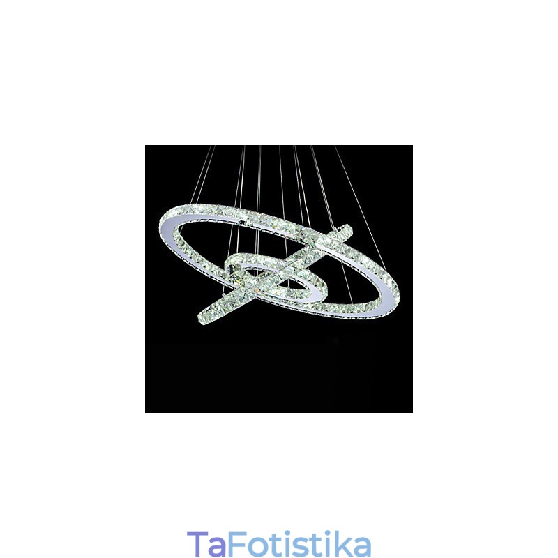 Φωτιστικό κρεμαστό κρύσταλλο με δυνατότητα ρύθμισης φωτισμού Μοντέρνα κυκλικά φωτιστικά πολυελαίου Cool λευκά στρογγυλά φωτιστικά οροφής φωτιστικά με τηλεχειριστήριο