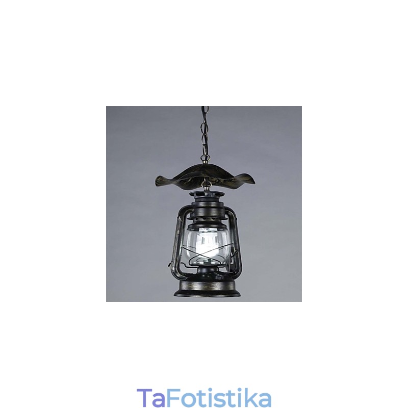 Vintage ορειχάλκινο κρεμαστό φωτιστικό φαναριού με 1 φως