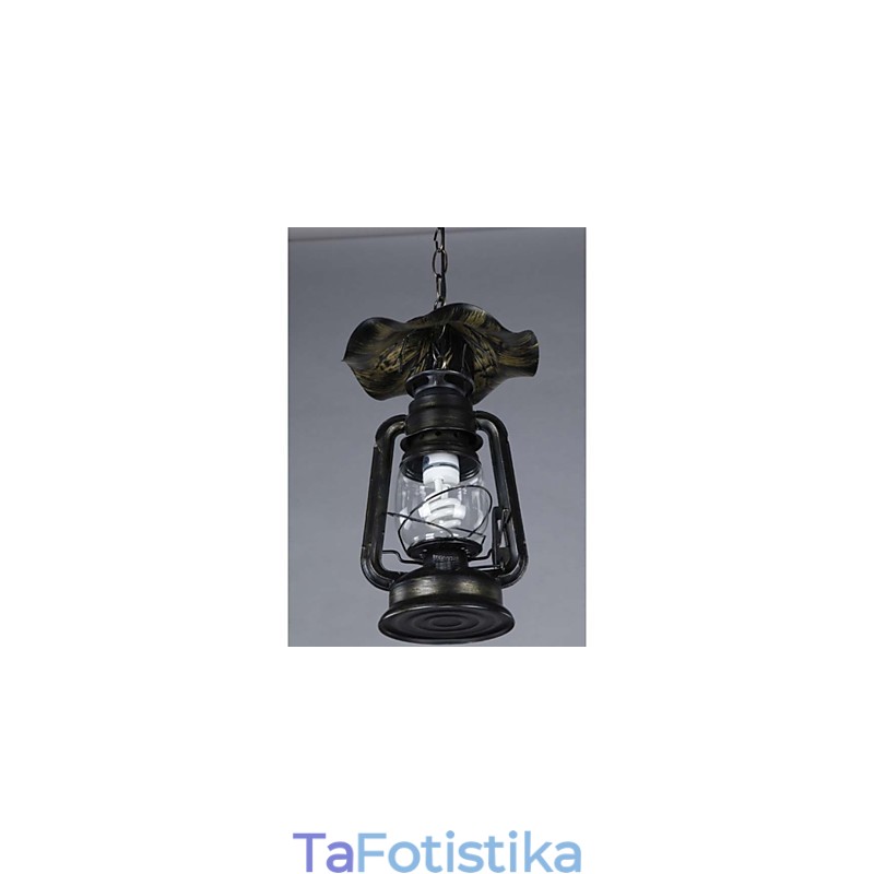 Vintage ορειχάλκινο κρεμαστό φωτιστικό φαναριού με 1 φως