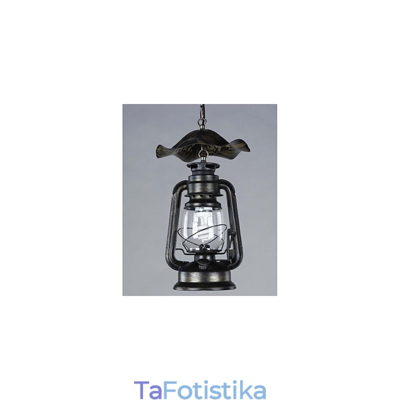 Vintage ορειχάλκινο κρεμαστό φωτιστικό φαναριού με 1 φως