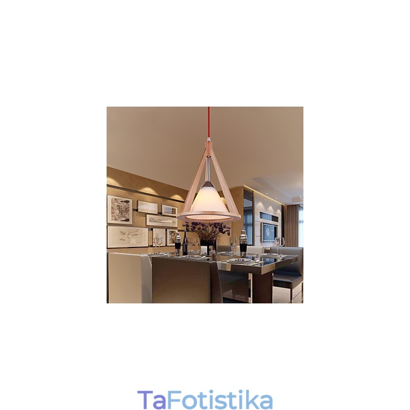 Φωτιστικό Ξύλινου Πολυελαίου Designer Style Κομψός πολυέλαιος σύγχρονου στυλ