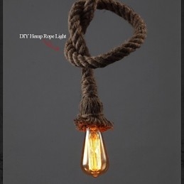 1 Light DIY Art Hemp Rope Light Creative Hemp Rope Chandelier Long 100cm Αποστολή 1 λάμπας