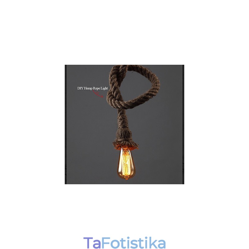 1 Light DIY Art Hemp Rope Light Creative Hemp Rope Chandelier Long 100cm Αποστολή 1 λάμπας