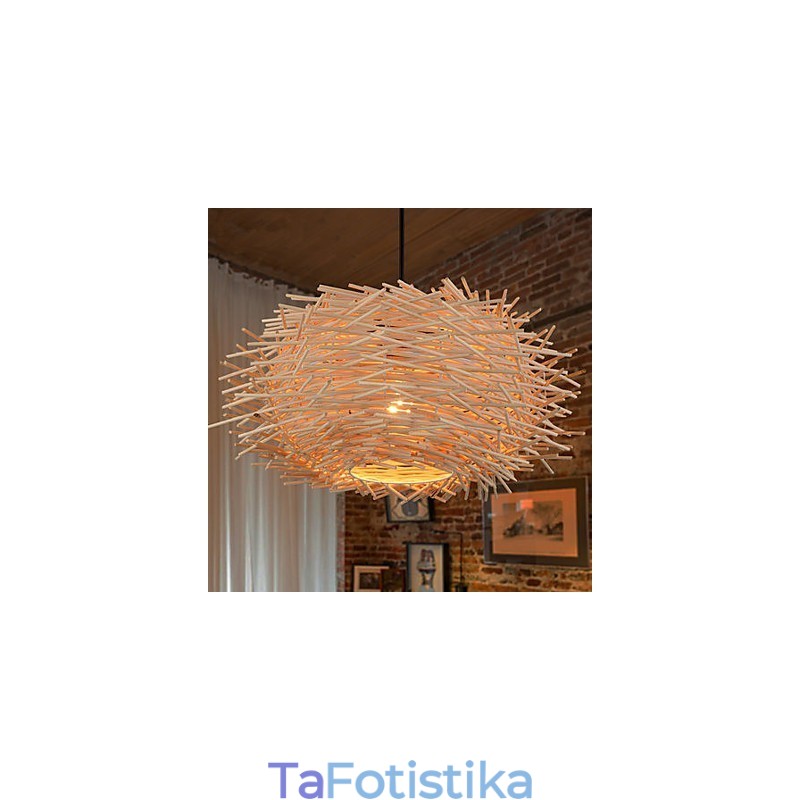 Πολυέλαιος Mini Style Lantern Wood Bamboo
