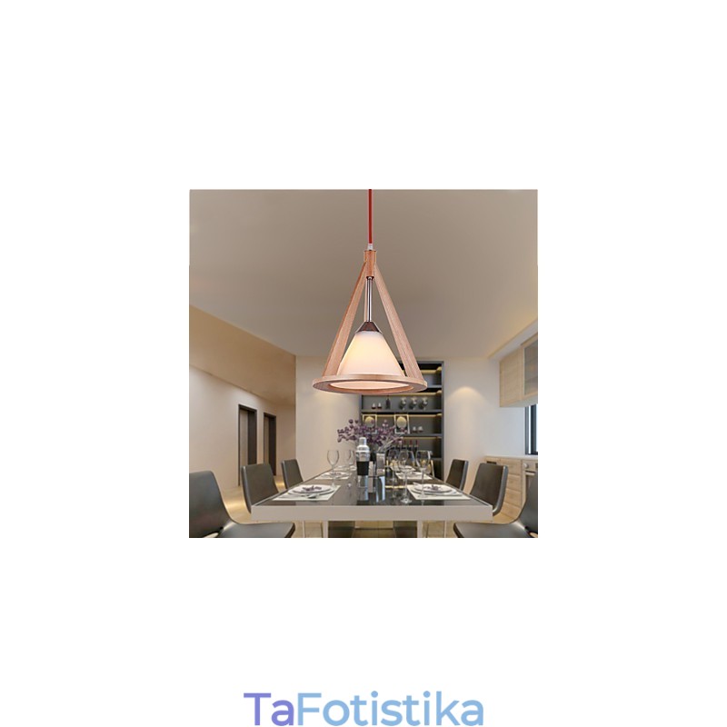 Φωτιστικό Ξύλινου Πολυελαίου Designer Style Κομψός πολυέλαιος σύγχρονου στυλ