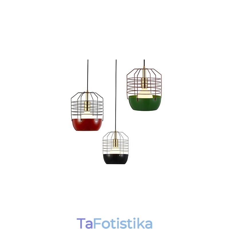 Κρεμαστό φωτιστικό Mini Artistic Spider Web 1 Light Mordern Simplicity Finish Μαύρο Λευκό Πράσινο Κόκκινο ατσάλι από άνθρακα