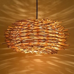 Πολυέλαιος Mini Style Lantern Wood Bamboo