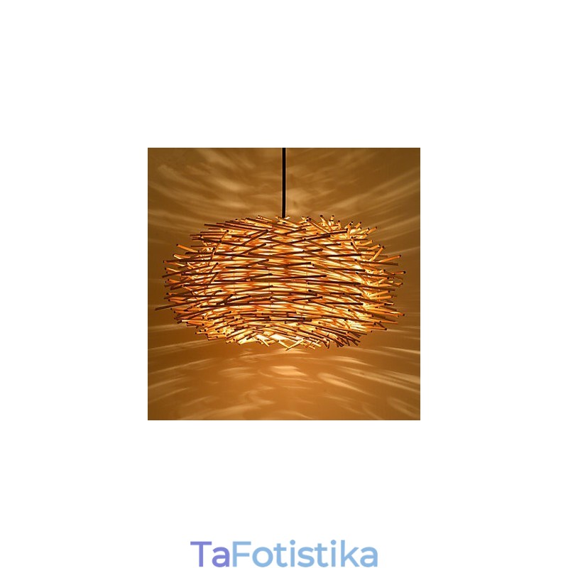 Πολυέλαιος Mini Style Lantern Wood Bamboo