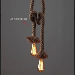 1 Light DIY Art Hemp Rope Light Creative Hemp Rope Chandelier Long 100cm Αποστολή 1 λάμπας