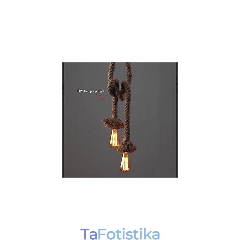 1 Light DIY Art Hemp Rope Light Creative Hemp Rope Chandelier Long 100cm Αποστολή 1 λάμπας
