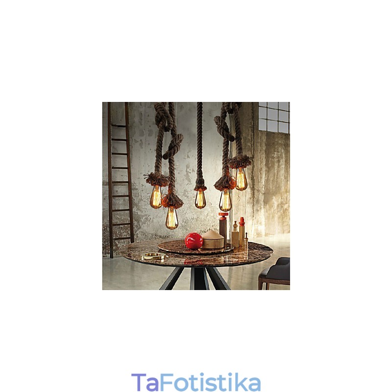 1 Light DIY Art Hemp Rope Light Creative Hemp Rope Chandelier Long 100cm Αποστολή 1 λάμπας