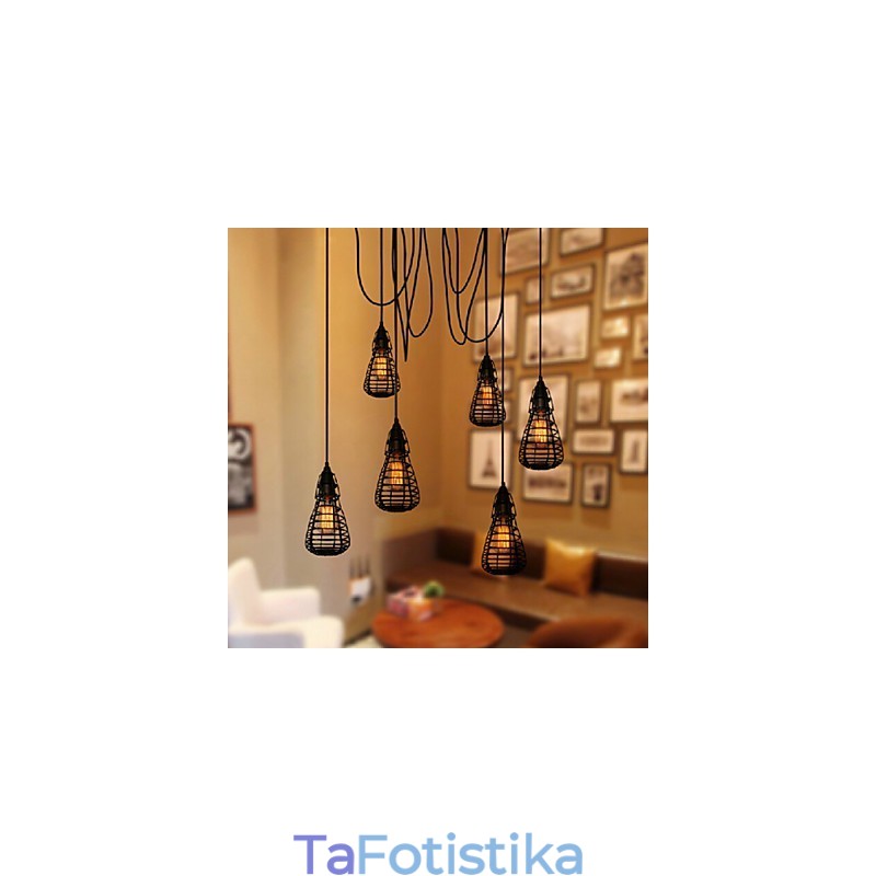 Αμερικανική βιομηχανική δημιουργική αποκατάσταση αρχαίων τρόπων σφυρήλατο σιδερένιο κλουβί Λάμπα σταγονόμετρου
