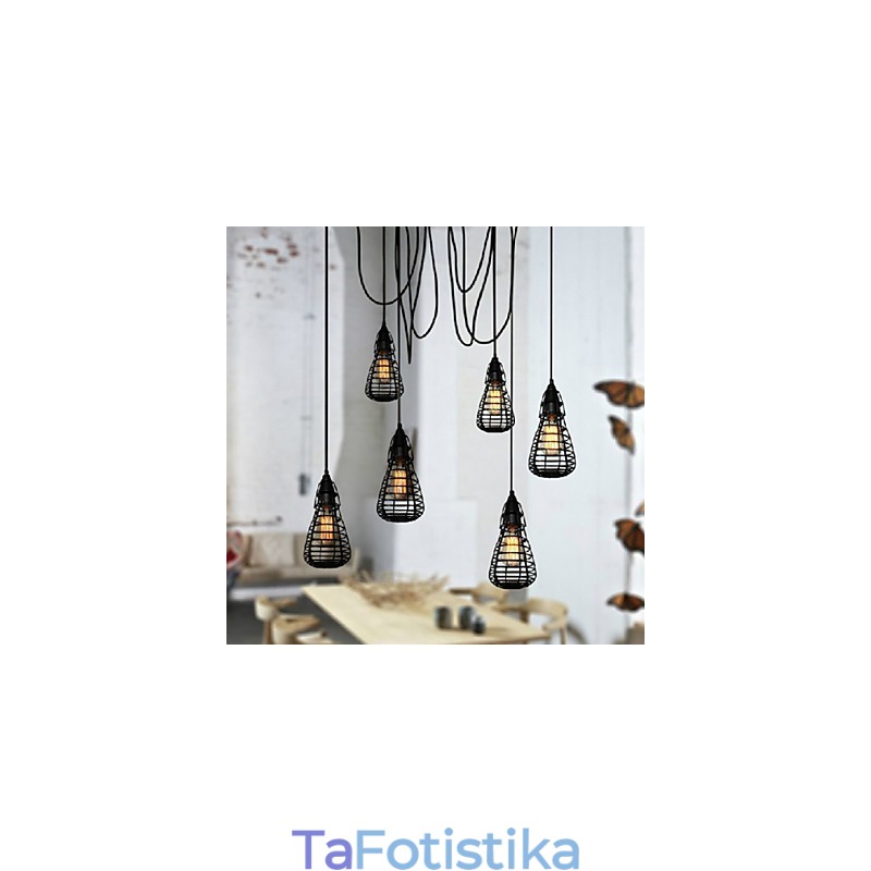 Αμερικανική βιομηχανική δημιουργική αποκατάσταση αρχαίων τρόπων σφυρήλατο σιδερένιο κλουβί Λάμπα σταγονόμετρου