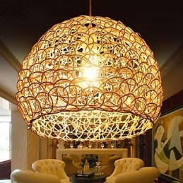 Μοντέρνο Rural Cany Art Woven Rattan Μονό Φωτιστικό σταγονόμετρου