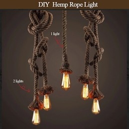 1 Light DIY Art Hemp Rope Light Creative Hemp Rope Chandelier Long 100cm Αποστολή 1 λάμπας