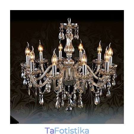 Πολυέλαιος 10 Lights Luxury Crystal Cognac Color K9 Crystal Chandelier Πολυέλαιος 10 Lights Luxury Crystal Cognac Color K9 Crystal Chandelier