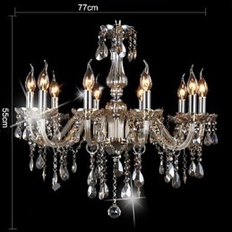 Πολυέλαιος 10 Lights Luxury Crystal Cognac Color K9 Crystal Chandelier