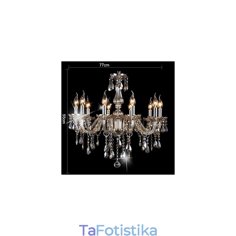 Πολυέλαιος 10 Lights Luxury Crystal Cognac Color K9 Crystal Chandelier