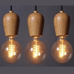 Country Mini Style Others Wood Bamboo Pendent Light Garage