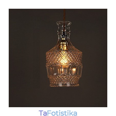 Ρομαντικό μπουκάλι Creative Carved Art Glass Light Πολυέλαιος Κρεμαστό φως Ρομαντικό μπουκάλι Creative Carved Art Glass Light Πολυέλαιος Κρεμαστό φως