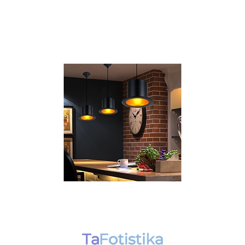 Ρετρό Ζωγραφική Μεταλλικό Κρεμαστό Φωτιστικό Γκαράζ