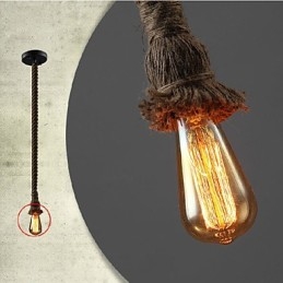 1 Light DIY Art Hemp Rope Light Creative Hemp Rope Chandelier Long 100cm Αποστολή 1 λάμπας