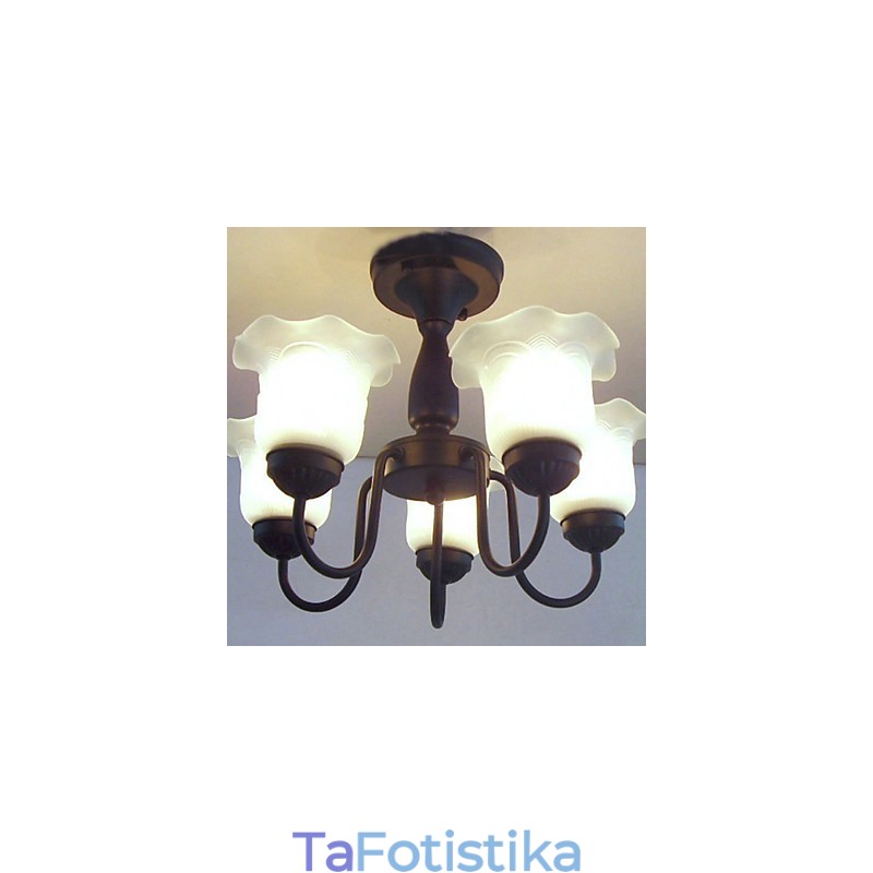 Μεταλλικός πολυέλαιος παραδοσιακής κλασικής ζωγραφικής