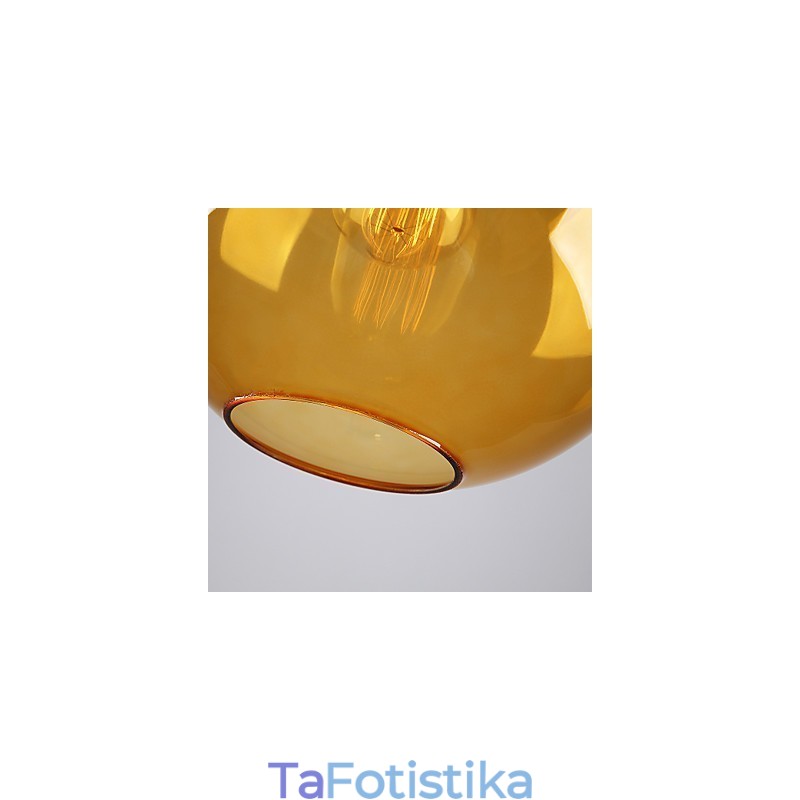 Μοντέρνο Γυάλινο Κρεμαστό Φωτιστικό σε Στρογγυλή πορτοκαλί Σχέδιο Γυάλινη Απόχρωση