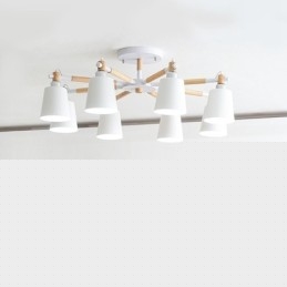 Πολυέλαιος 8 Light Modern Contemporary Wood