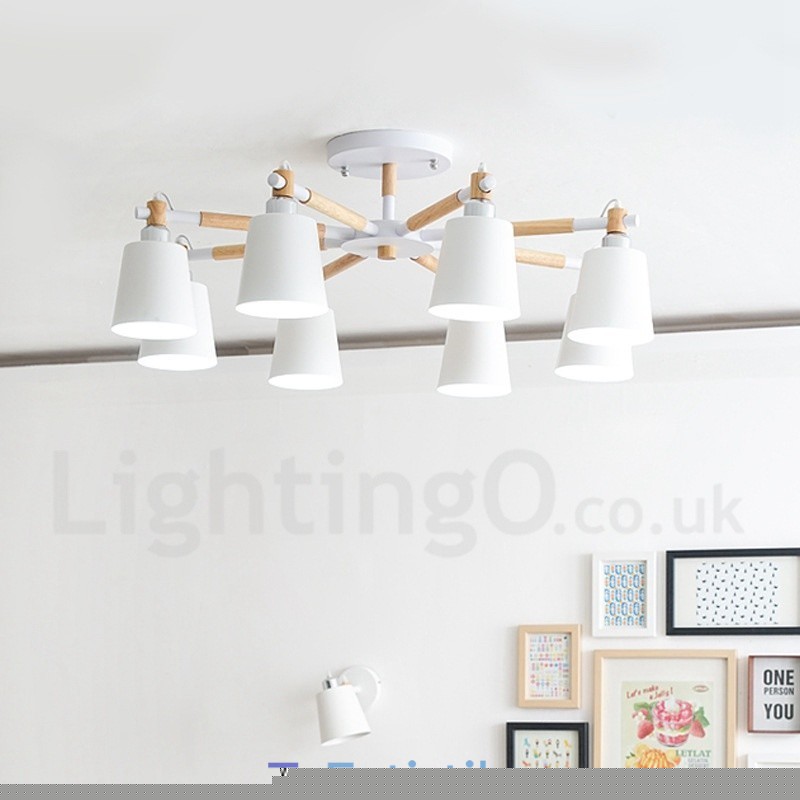 Πολυέλαιος 8 Light Modern Contemporary Wood