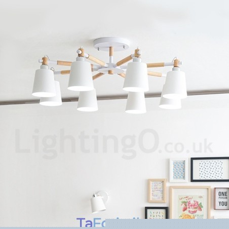 Πολυέλαιος 8 Light Modern Contemporary Wood Πολυέλαιος 8 Light Modern Contemporary Wood