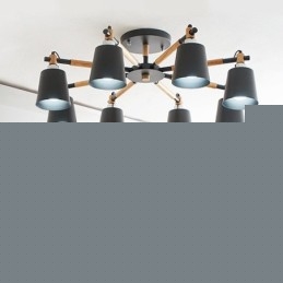 Πολυέλαιος 8 Light Modern Contemporary Wood