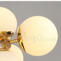 8 Light Modern Contemporary Πολυέλαιος με Glass Shade Light