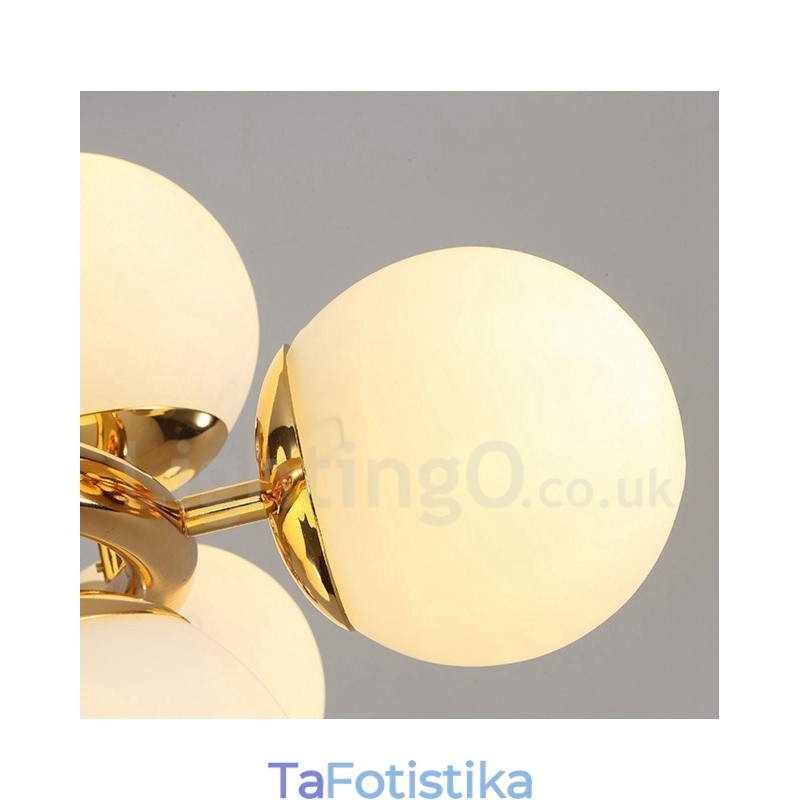 8 Light Modern Contemporary Πολυέλαιος με Glass Shade Light
