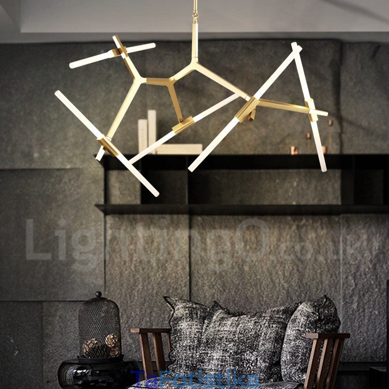 10 Light Modern Contemporary Chandelier Light (Μαύρο Χρυσό)