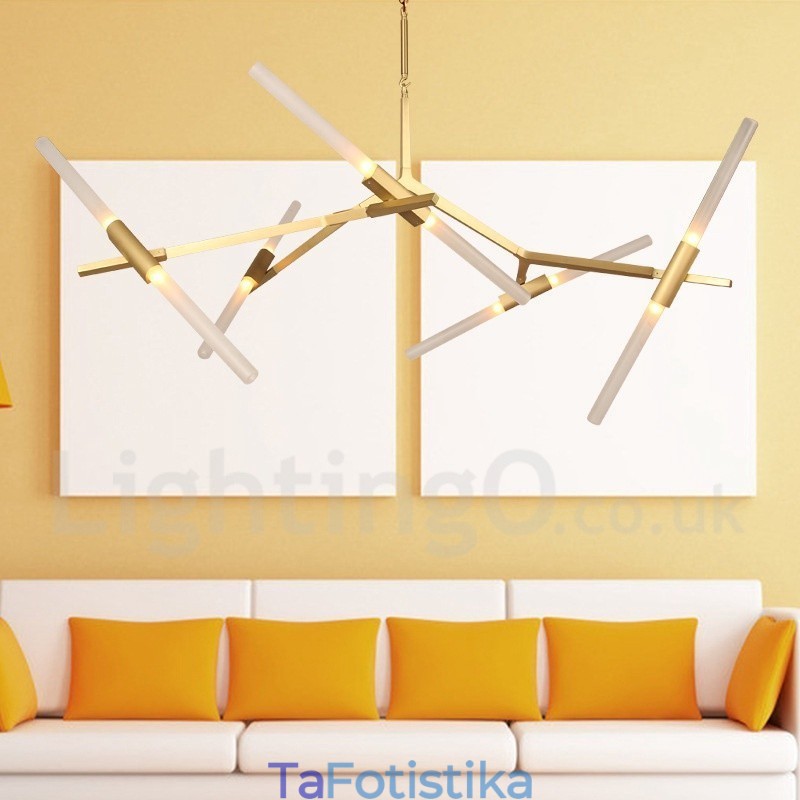 10 Light Modern Contemporary Chandelier Light (Μαύρο Χρυσό)