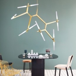 12 Light Modern Contemporary Chandelier Light (Μαύρο χρυσό)