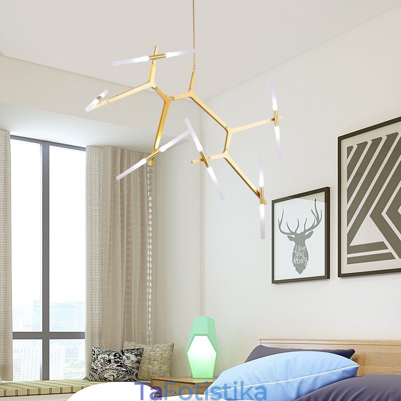 12 Light Modern Contemporary Chandelier Light (Μαύρο χρυσό)