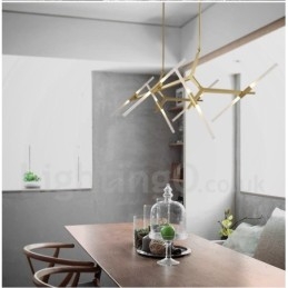 12 Light Modern Contemporary Chandelier Light (Μαύρο χρυσό)