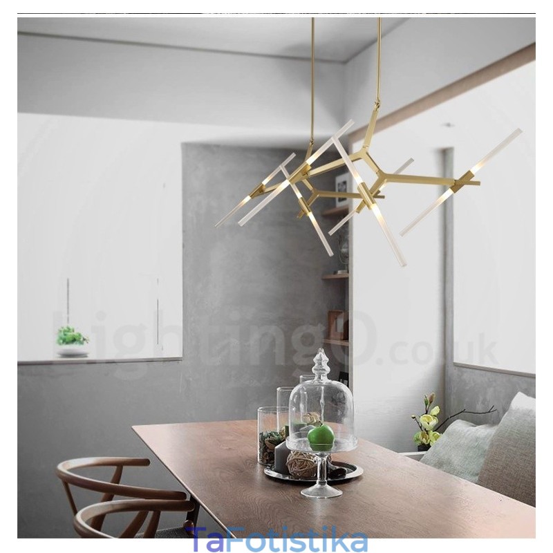 12 Light Modern Contemporary Chandelier Light (Μαύρο χρυσό)