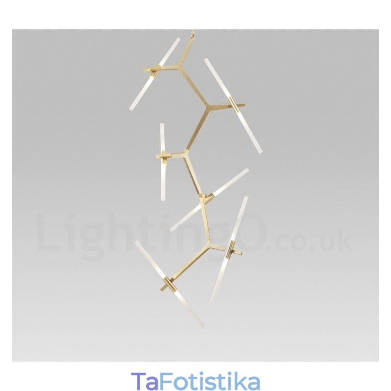 12 Light Modern Contemporary Chandelier Light (Μαύρο χρυσό)