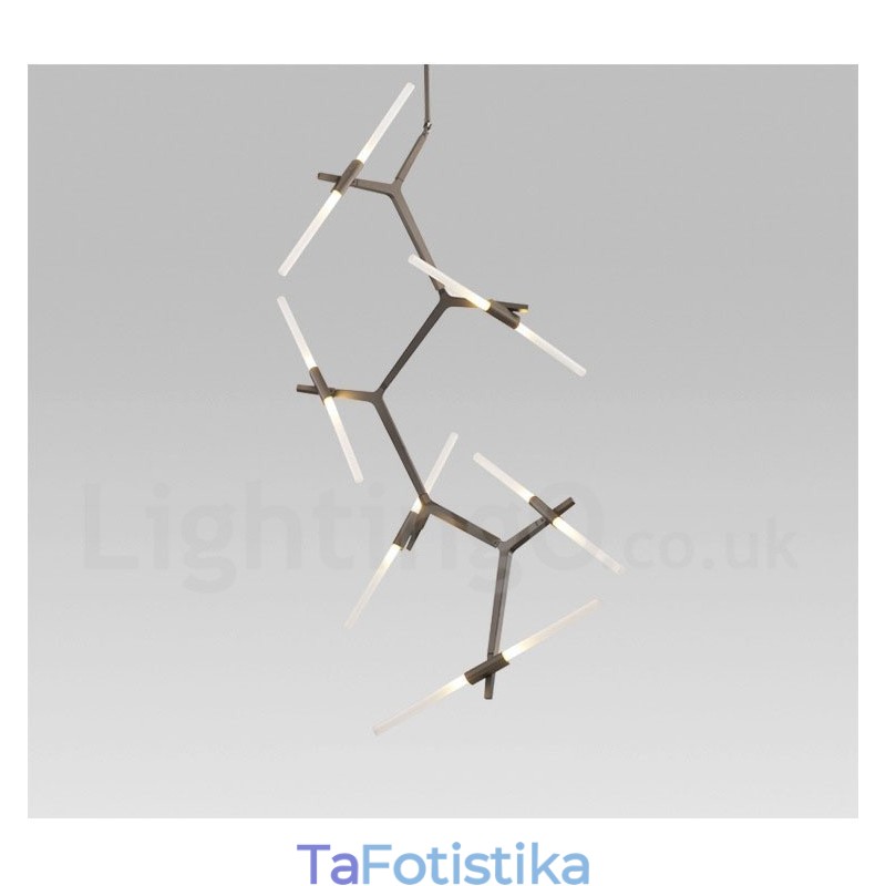 12 Light Modern Contemporary Chandelier Light (Μαύρο χρυσό)