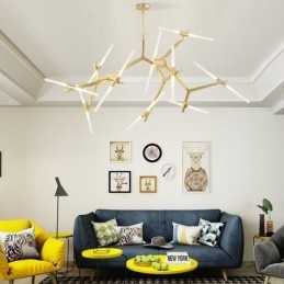 Modern Contemporary 20 Light Chandelier Light (Μαύρο Χρυσό)