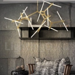 Modern Contemporary 20 Light Chandelier Light (Μαύρο Χρυσό)