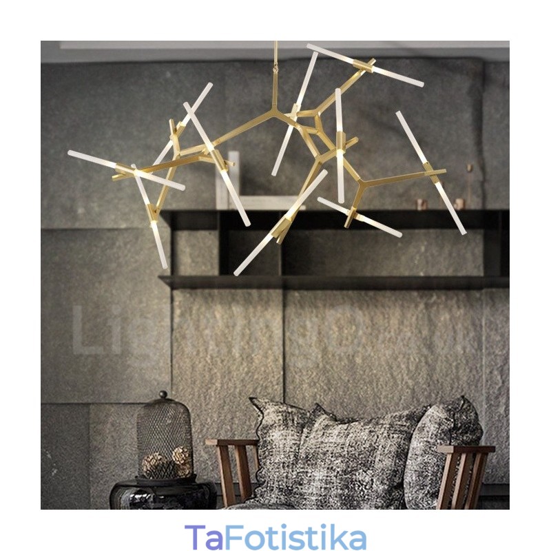 Modern Contemporary 20 Light Chandelier Light (Μαύρο Χρυσό)