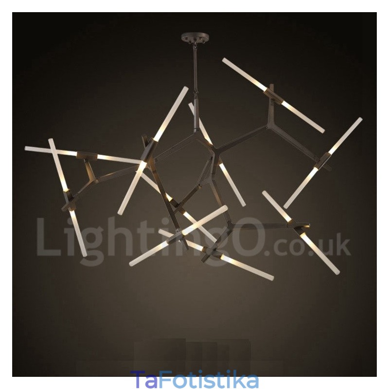 Modern Contemporary 20 Light Chandelier Light (Μαύρο Χρυσό)