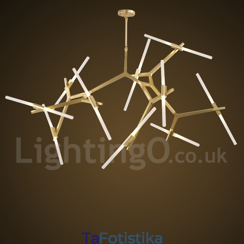 Modern Contemporary 20 Light Chandelier Light (Μαύρο Χρυσό)