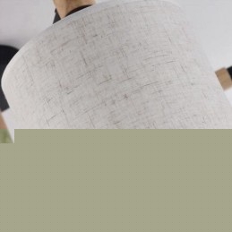 Μοντέρνος μοντέρνος 6φωτος Ξύλος πολυέλαιος μονής στάθμης με ύφασμα τυμπάνου (μαύρο λευκό)