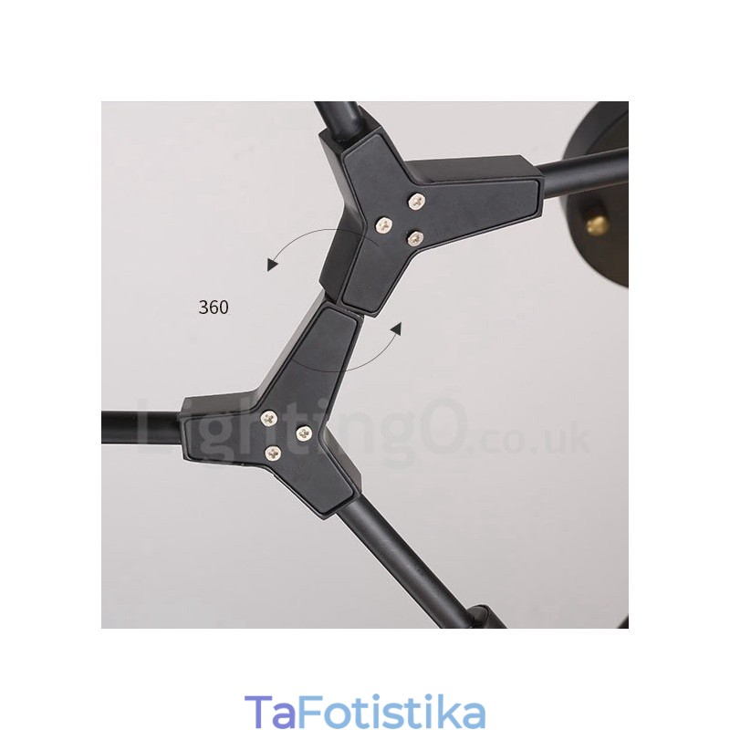 Μαύρο 9 Φωτιστικό Μοντέρνο Σύγχρονο Φωτιστικό Πολυέλαιος