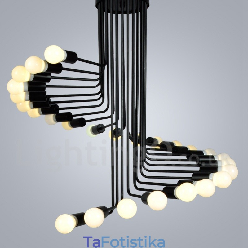 Μαύρο 26 Light Retro Vintage Μοντέρνο Σύγχρονο Φωτιστικό Πολυελαίου